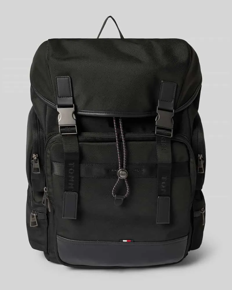 Tommy Hilfiger Rucksack mit Label-Applikation aus Metall Black
