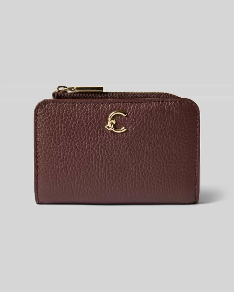 Coccinelle Portemonnaie mit Label-Applikation Bordeaux