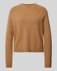 HUGO BOSS Strickpullover aus Alpaka-Mix mit Rundhalsausschnitt Camel