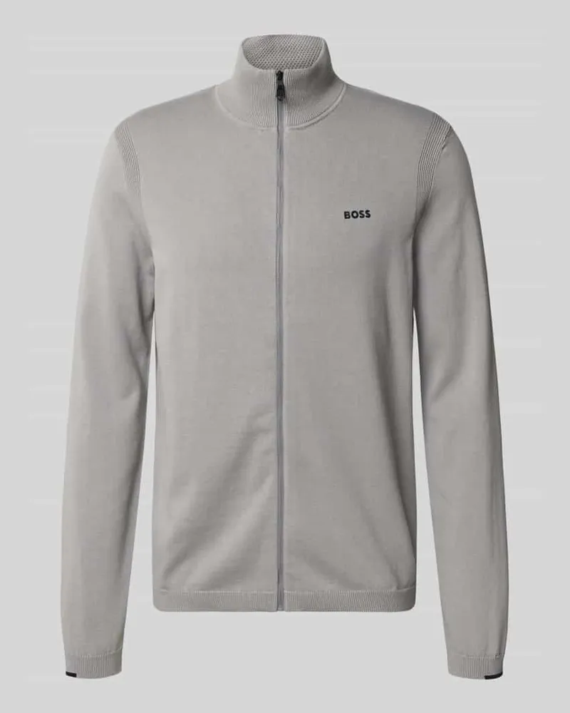 HUGO BOSS Regular Fit Sweatjacke aus reiner Baumwolle Modell 'KN_EVER-X FZ Hellgrau