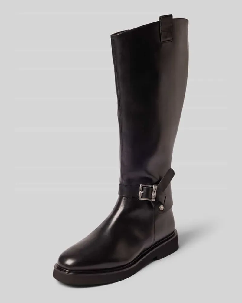 Barbour Stiefeletten aus echtem Rindsleder Black