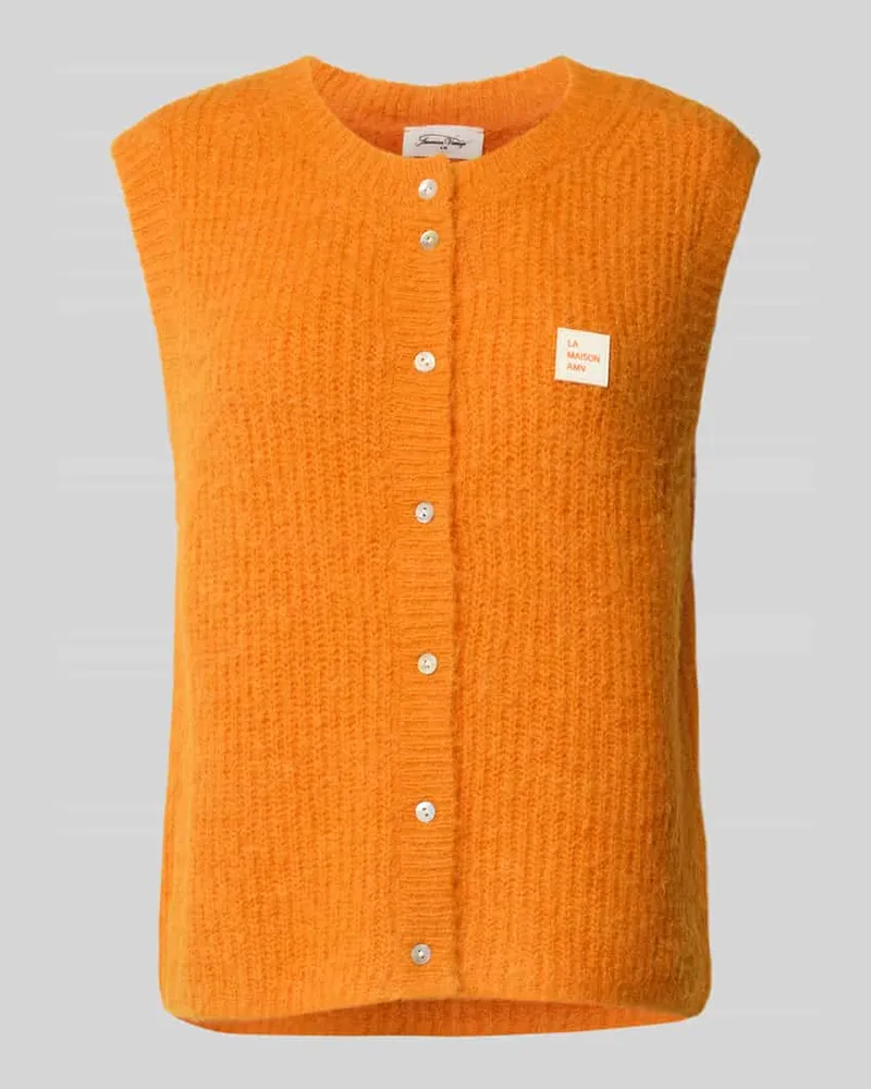 American Vintage Strickweste mit Label-Patch Orange