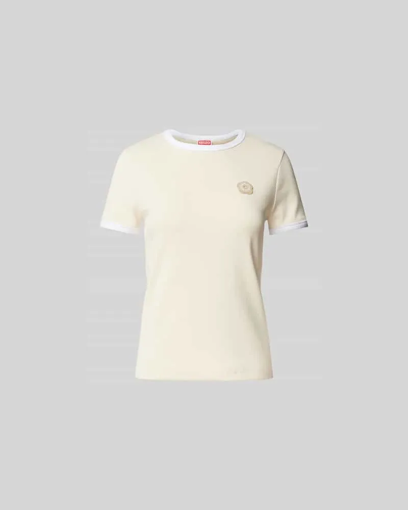 Kenzo T-Shirt mit Label-Detail Ecru