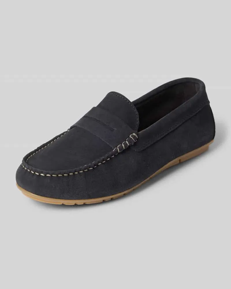 Marc O'Polo Slipper aus echtem Rindsleder Dunkelblau