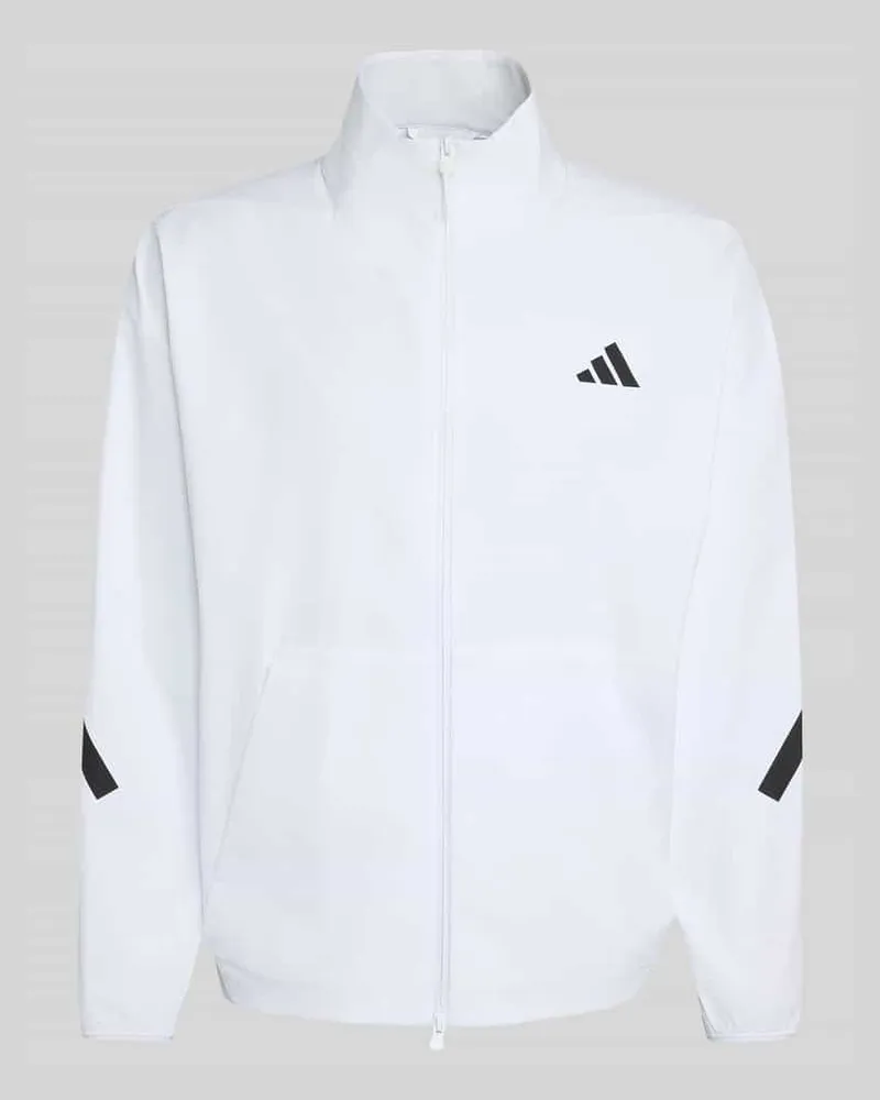 adidas Regular Fit Sweatjacke mit Logo-Print Weiss