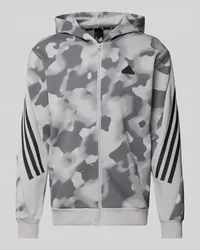 adidas Sweatjacke mit Label-Patch Hellgrau