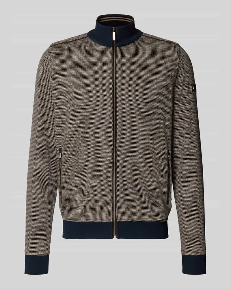 Bugatti Cardigan mit Stehkragen und Reißverschluss Marine