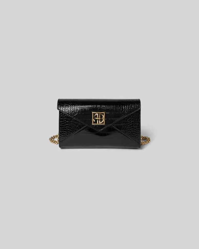 Anine Bing Kuvert-Clutch mit Label-Applikation Black