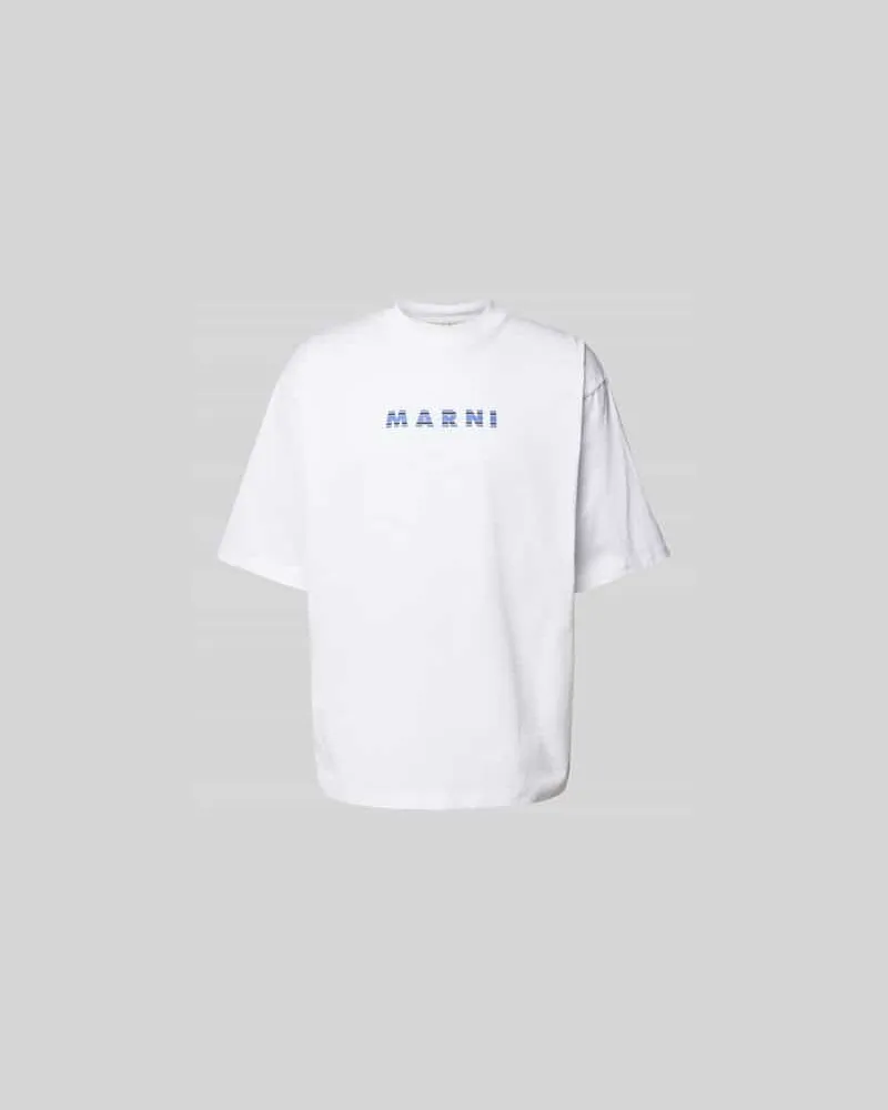 Marni T-Shirt mit Label-Print Weiss