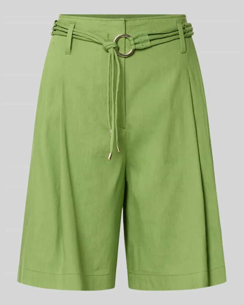 Marc Cain Wide Fit Shorts aus Leinen-Mix mit Viskose-Anteil Grass