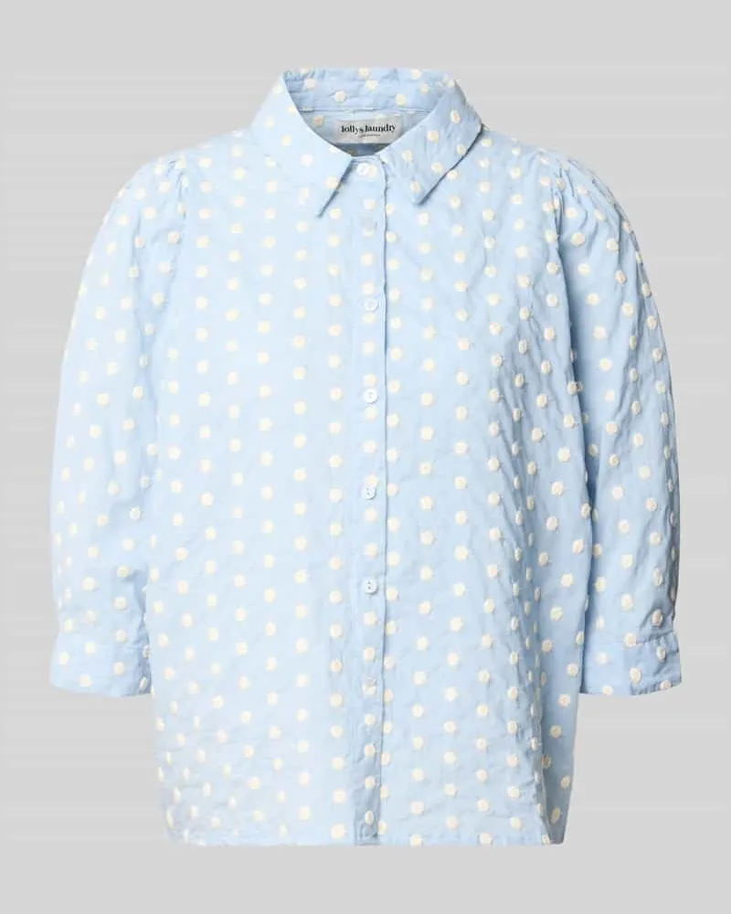 Lollys Laundry Regular Fit Bluse im Allover-Look Modell 'Bono Hellblau
