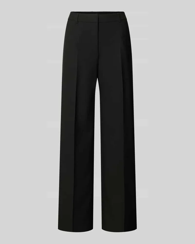 S.Oliver Wide Leg Stoffhose mit Bügelfalten Black