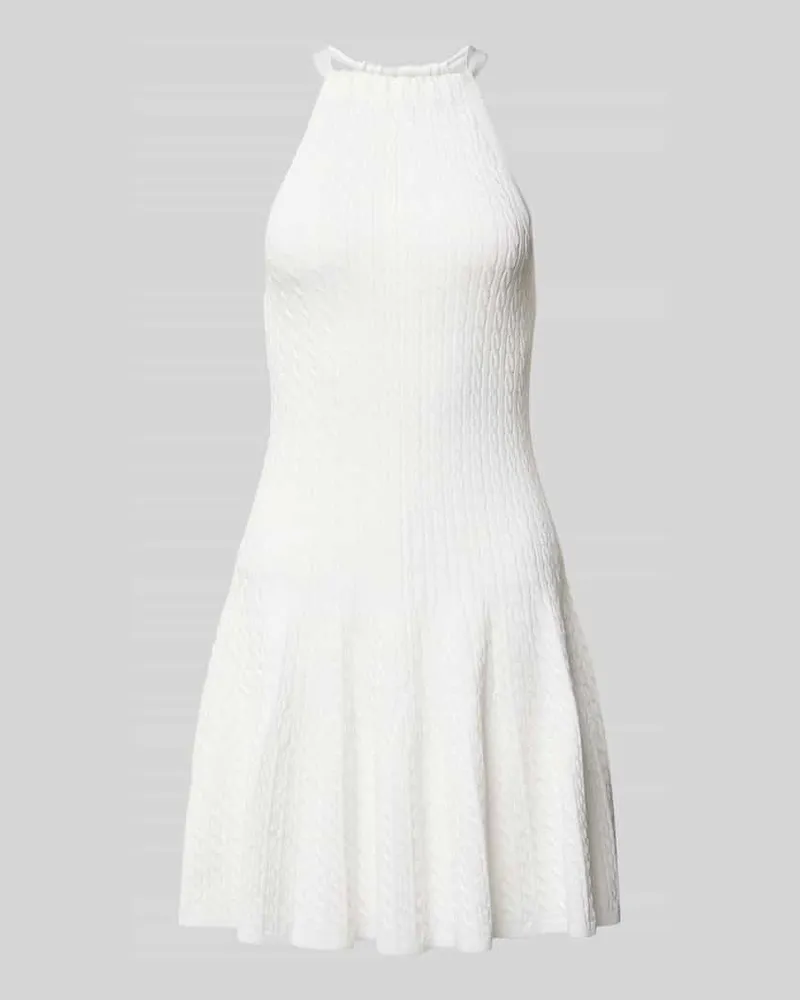 Ralph Lauren Tailliertes Strickkleid aus Viskose-Mix Offwhite