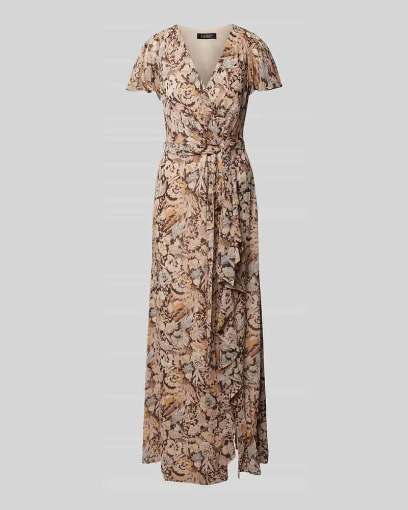 Ralph Lauren Abendkleid mit Bindegürtel Modell 'FARRYSH Taupe