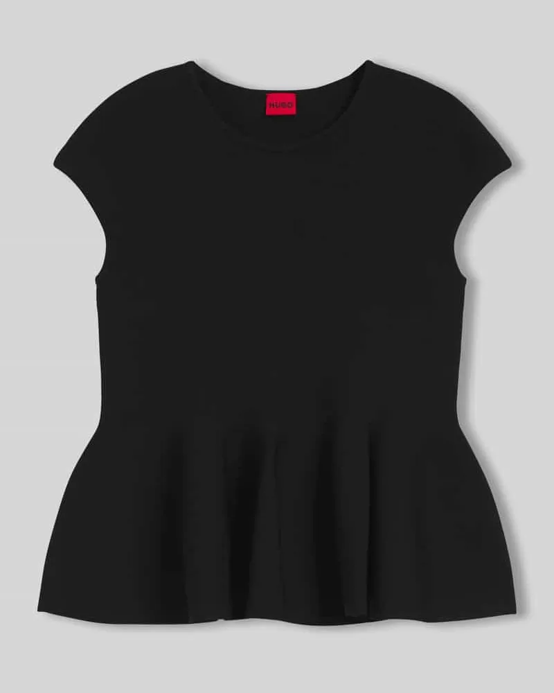 HUGO BOSS Regular Fit Top aus Viskose-Mix Modell 'Siefata Black