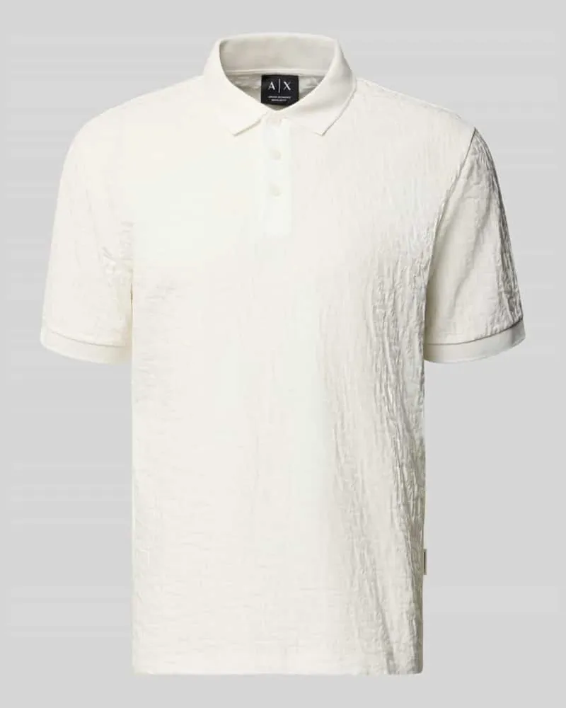 Armani Exchange Regular Fit Poloshirt mit Strukturmuster Weiss