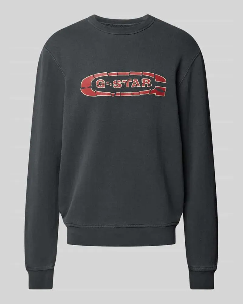 G-STAR RAW Sweatshirt mit Label-Print Modell 'Destroyed Anthrazit