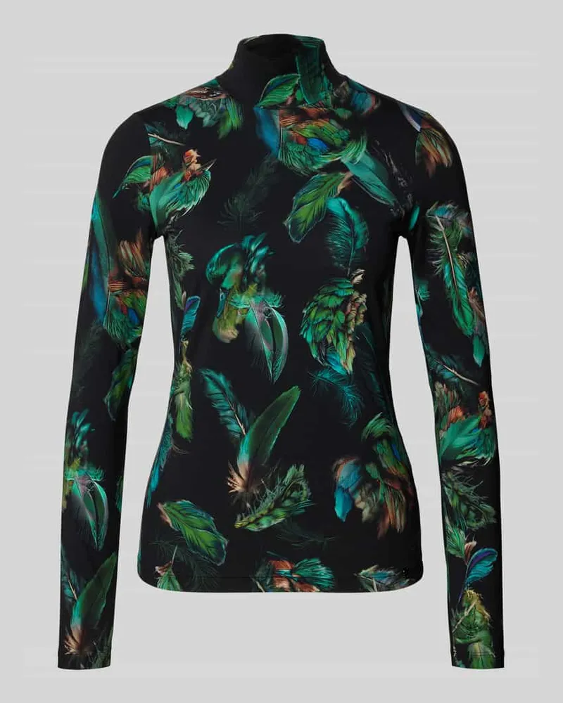 Marc Cain Longsleeve mit Stehkragen Dunkelgruen