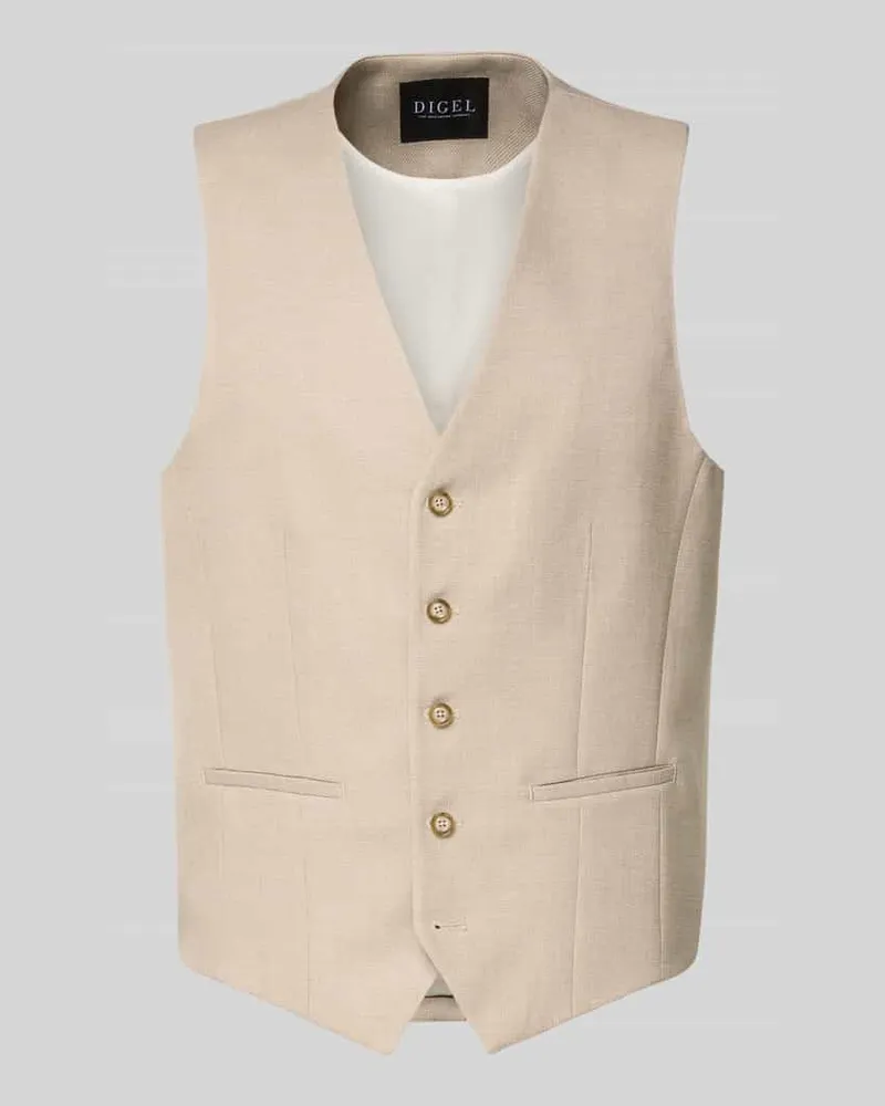 Digel Regular Fit Weste mit Viskose-Anteil Modell 'Edgar Beige