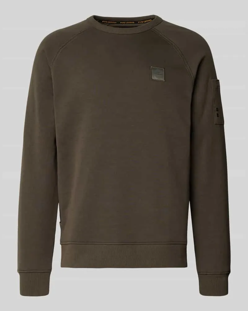 PME Legend Sweatshirt mit Label-Stitching Oliv