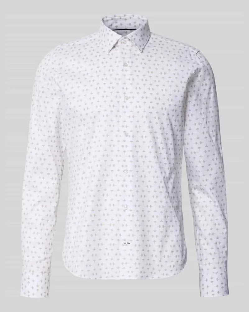 JOOP! Slim Fit Business-Hemd mit Kentkragen Modell 'Pio Beige