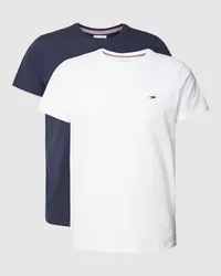 Tommy Hilfiger Slim Fit T-Shirt mit Label-Stitching im 2er-Pack Dunkelblau