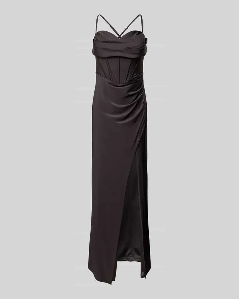Vera Mont Abendkleid mit Herz-Ausschnitt Anthrazit