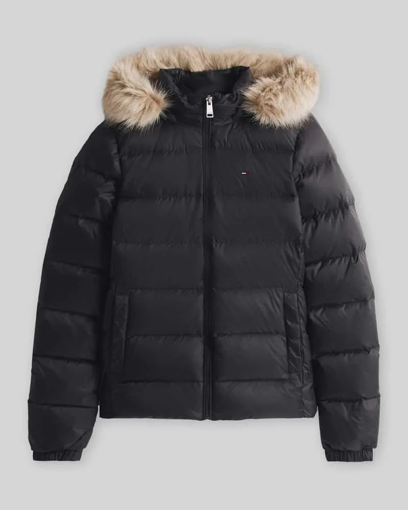 Tommy Hilfiger Slim Fit Daunenjacke mit abnehmbarer Kapuze Black