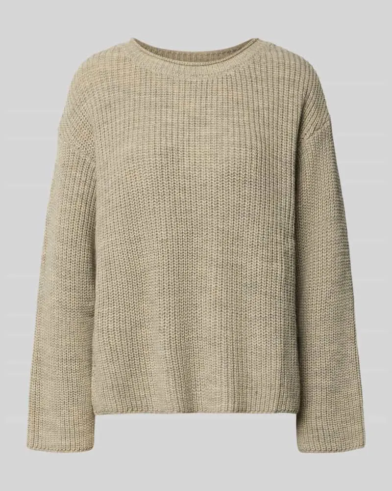 American Vintage Strickpullover mit Rundhalsausschnitt Modell 'CRASHWAY Mittelgrau