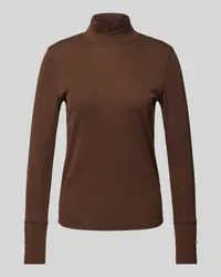 Marc Cain Longsleeve mit Stehkragen Dunkelbraun