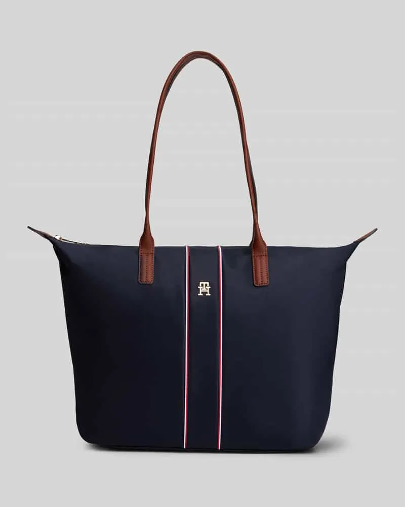 Tommy Hilfiger Henkeltasche mit gestickten Kontraststreifen Dunkelblau