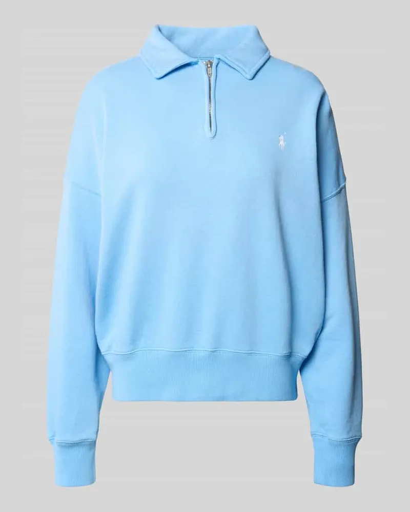 Ralph Lauren Comfort Fit Troyer aus Baumwoll-Mix Bleu