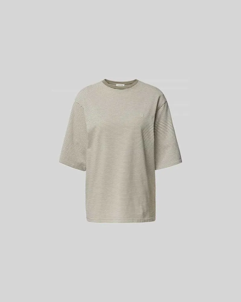 Anine Bing Oversized T-Shirt mit Streifenmuster Khaki