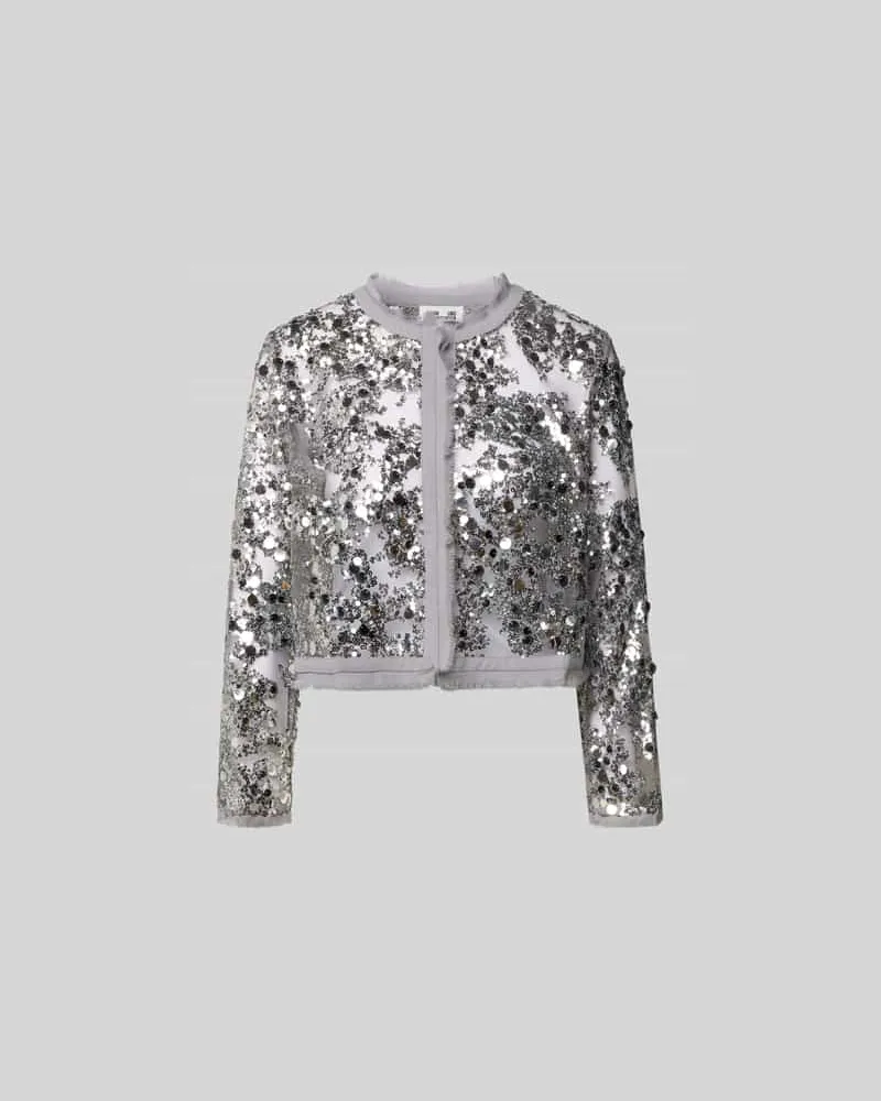 Baum und Pferdgarten Bluse mit Allover-Pailettenbesatz Silber