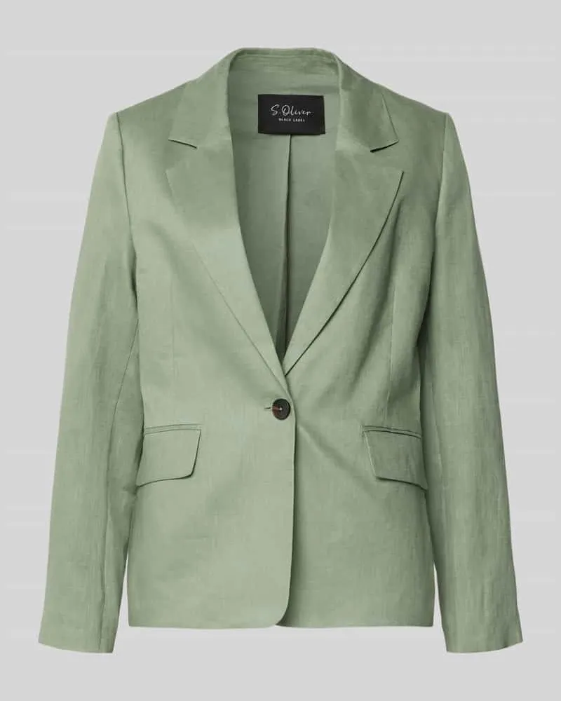 S.Oliver Regular Fit Blazer aus reinem Leinen Gruen
