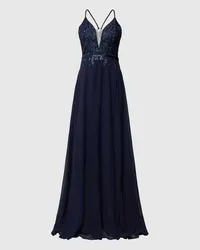 Vera Mont Abendkleid mit Spitzenbesatz Dunkelblau