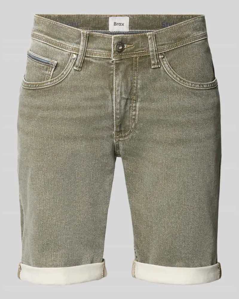 Brax Slim Fit Jeansshorts aus Baumwoll-Mix Modell 'CHRIS Oliv