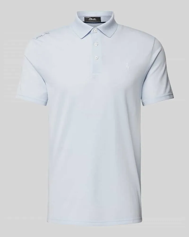 Ralph Lauren Tailored Fit Poloshirt mit Label-Stitching Hellblau