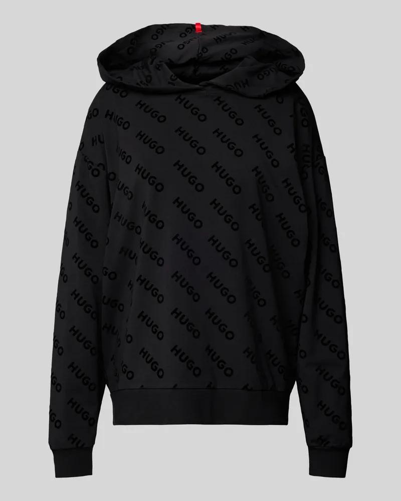 HUGO BOSS Hoodie mit Logo-Muster Black