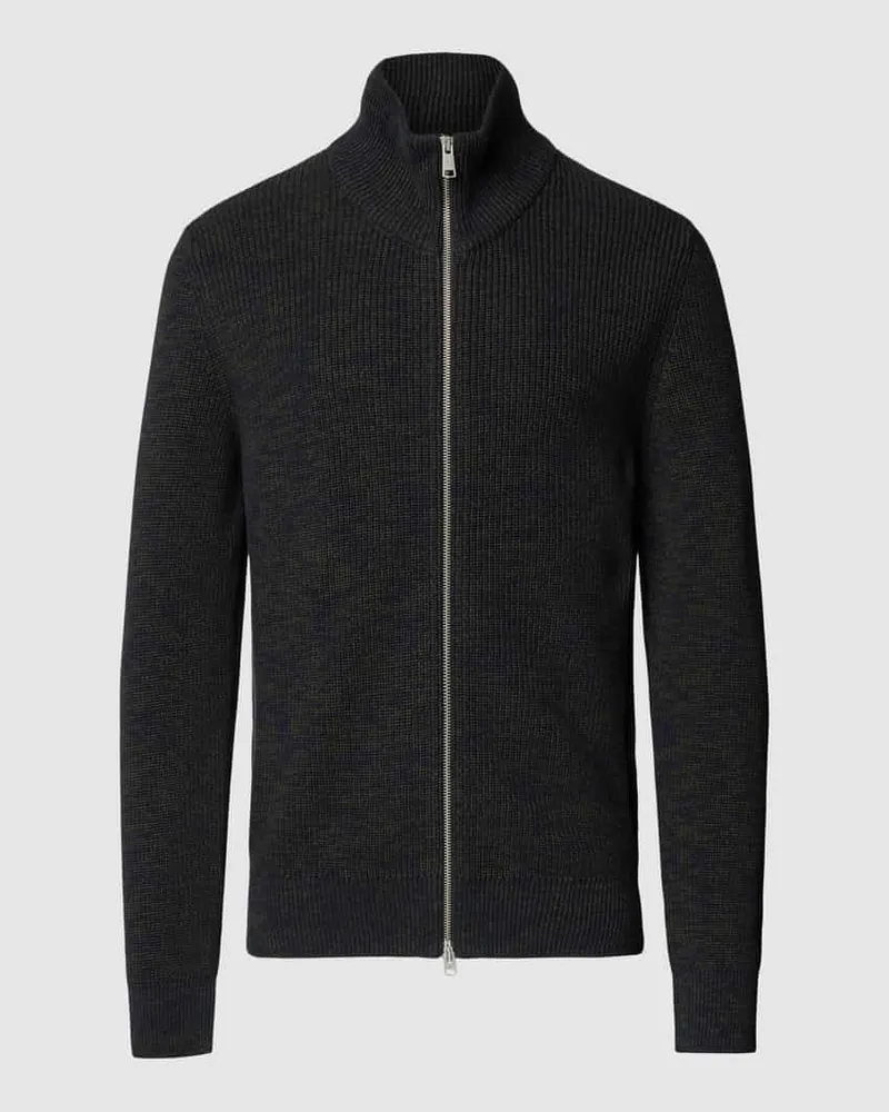Marc O'Polo Strickjacke mit Stehkragen Dunkelblau