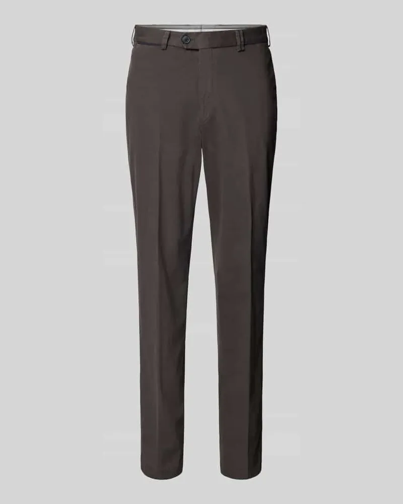 Hiltl Slim Fit Chino mit Bügelfalten Modell 'PEAKER Dunkelgrau