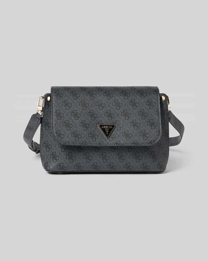 Guess Handtasche mit Logo-Muster und Label-Applikation Black