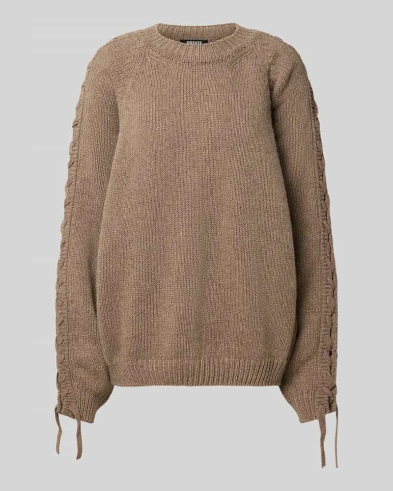 ROTATE Birger Christensen Oversized Sweatshirt aus Woll-Mix Beige