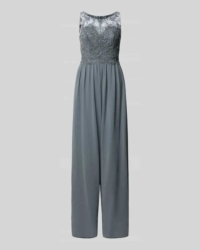 Laona Jumpsuit mit Strasssteinbesatz Mittelgrau