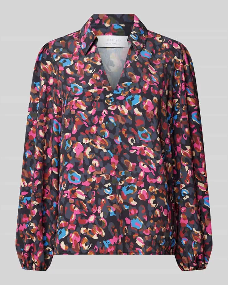 Rich&Royal Regular Fit Bluse mit Allover-Muster Black