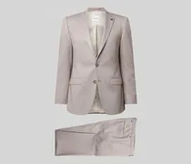 Slim Fit Anzug mit Reverskragen und Bügelfalte