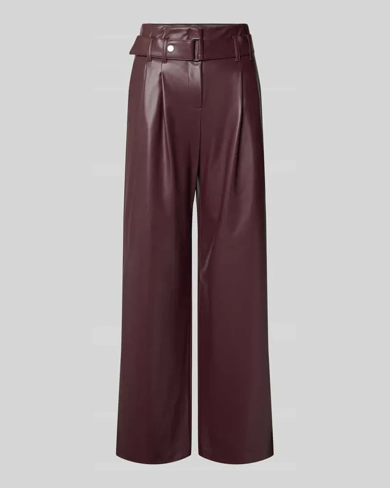 RAFFAELLO ROSSI  Straight Leg Hose in Leder-Optik Modell 'NICOLE Bordeaux
