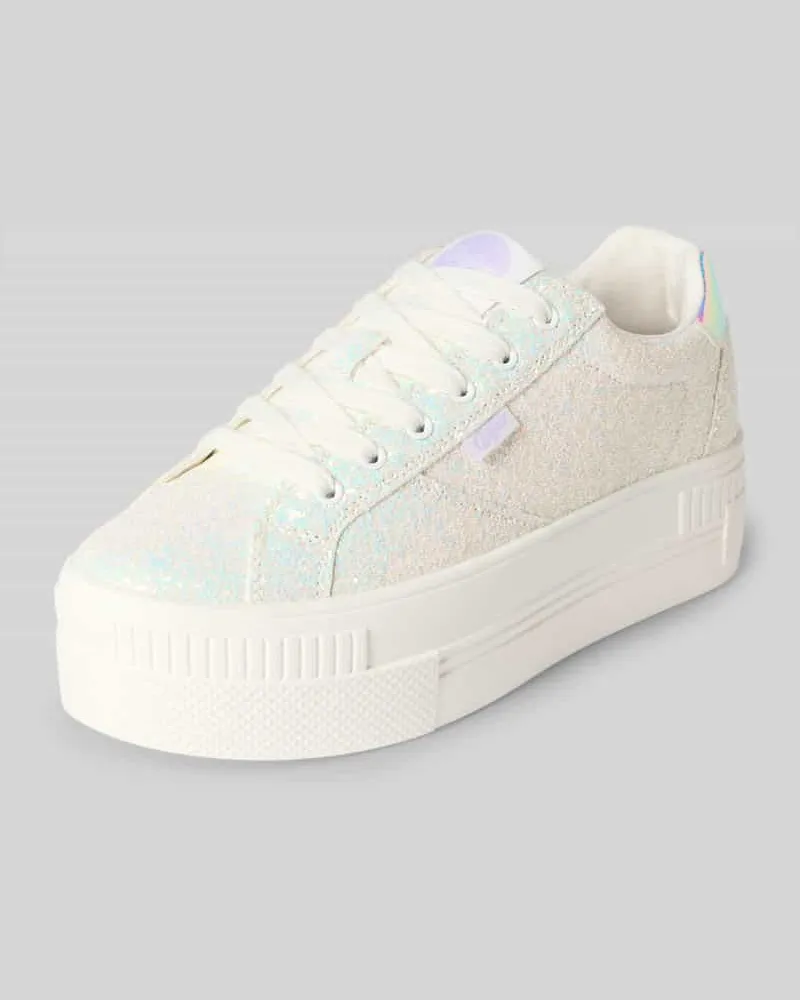 Buffalo Schimmernde Sneaker mit Label-Detail Modell 'PAIRED GLAM Weiss