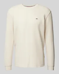 Tommy Hilfiger Regular Fit Longsleeve mit Label-Stitching Beige