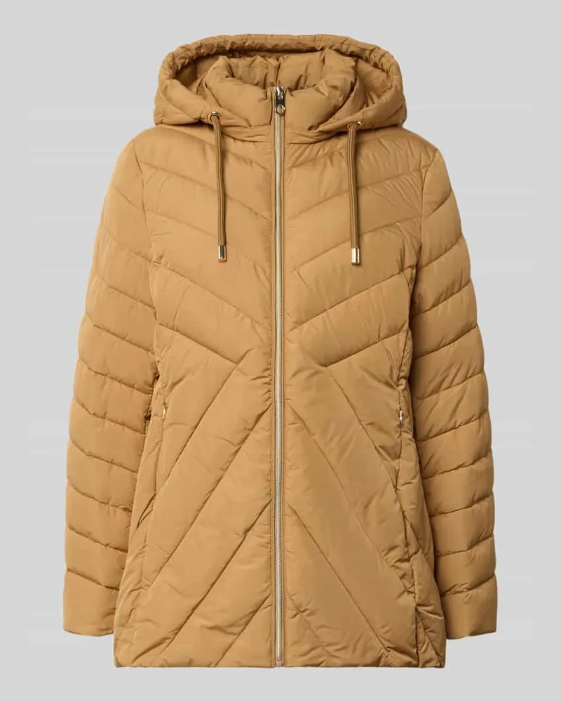 Christian Berg Steppjacke mit Reißverschlusstaschen Beige